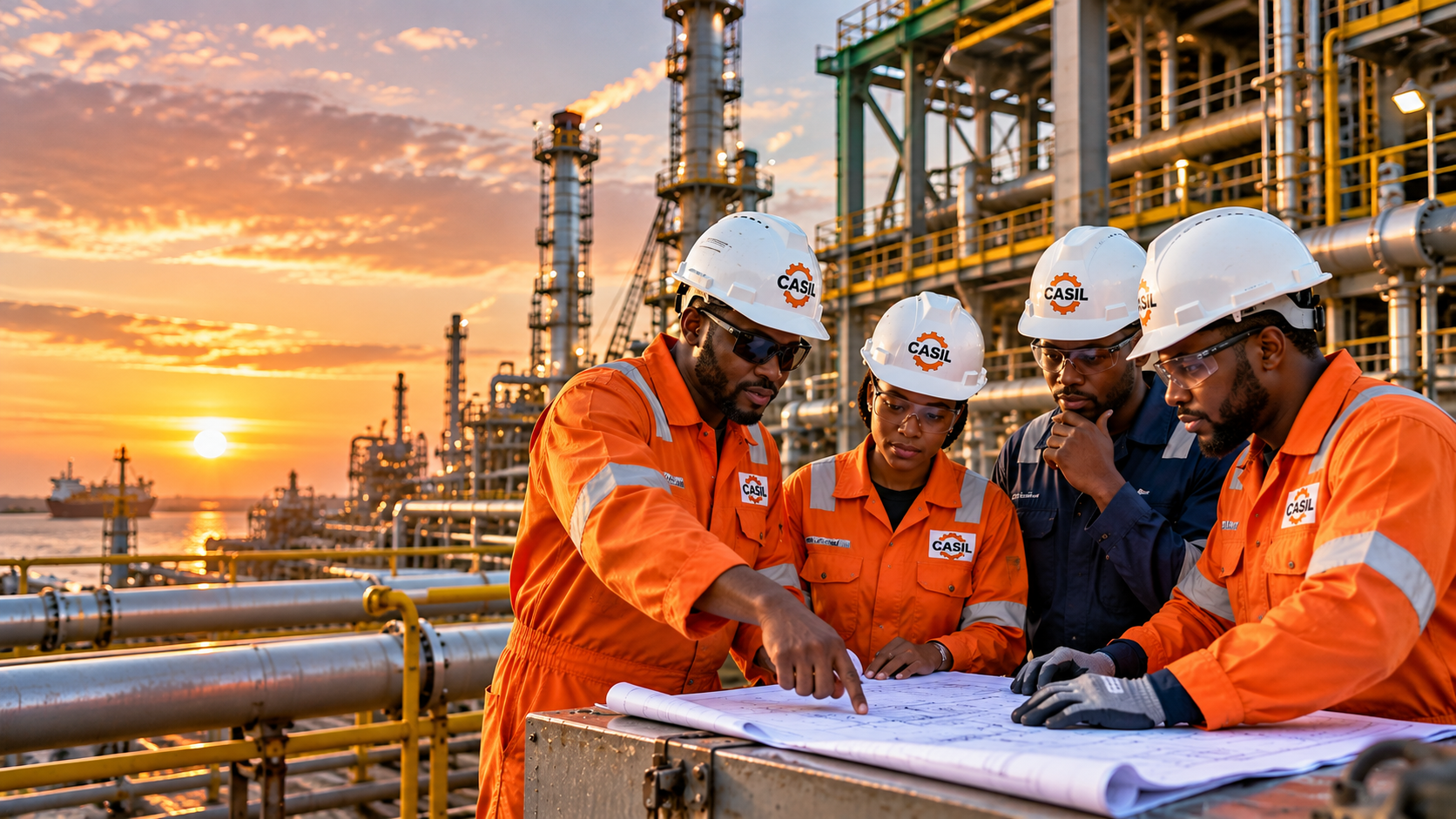 Photograph — engineers on site